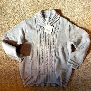 Janie and Jack grey cotton cowl neck sweater dressy 6T NWT